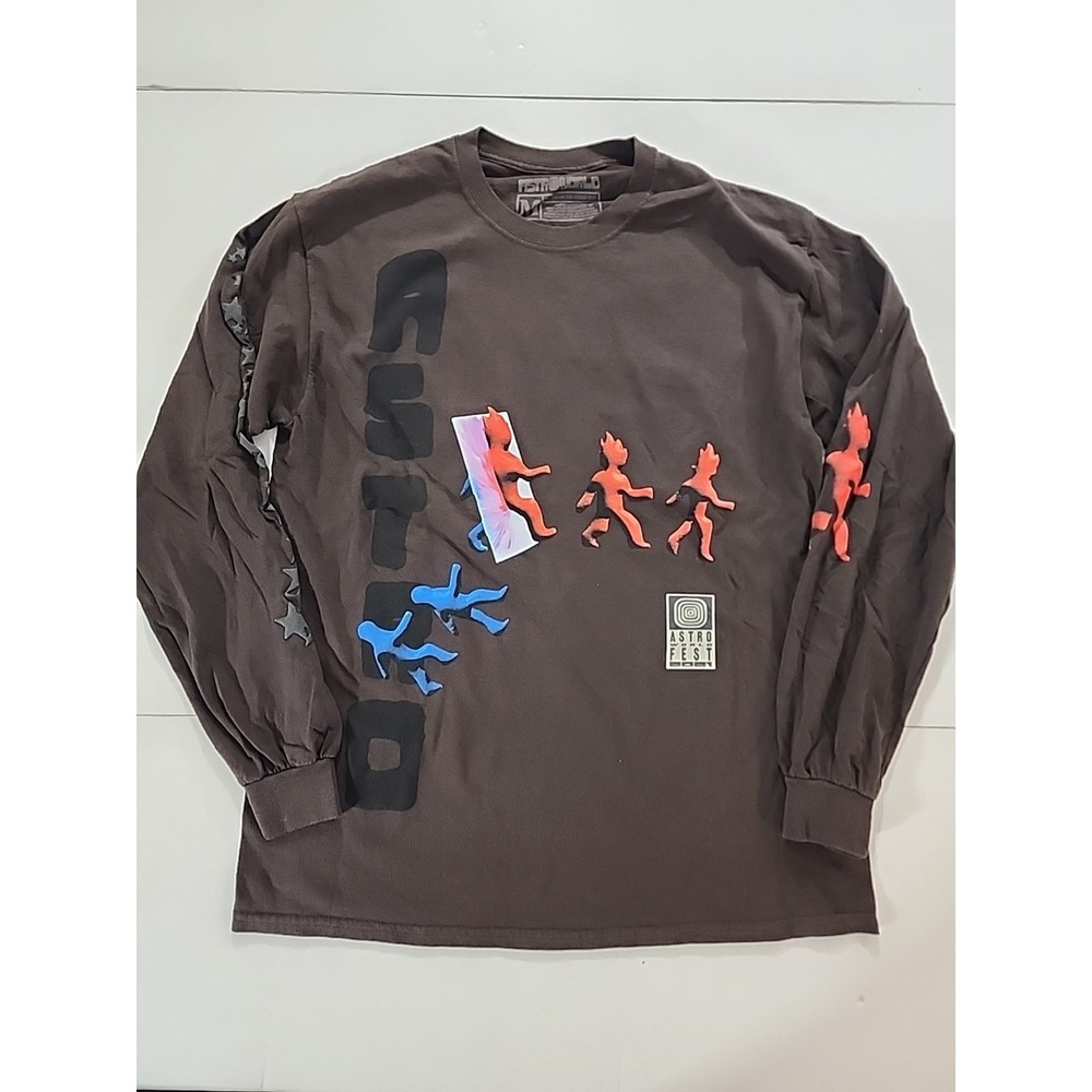 Travis Scott Astroworld Festival 2021 Otherside Long Sleeve Shirt Brown M